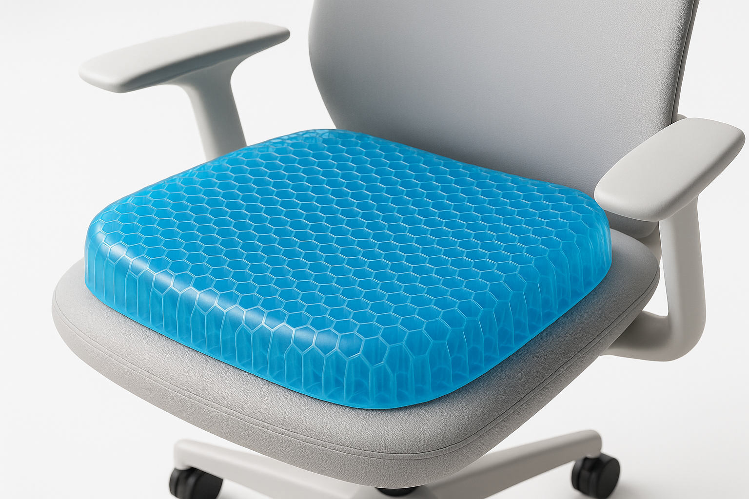 blue gel cushion on chair